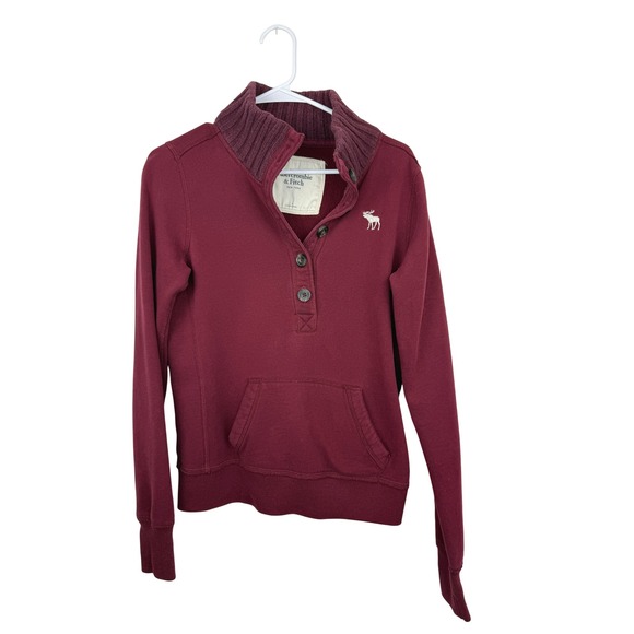 Abercrombie & Fitch Tops - Abercrombie & Fitch Womens‎ Sweatshirt Pullover Burgundy Size Large